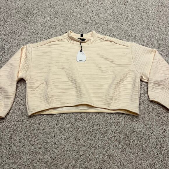 NWT Prana Send Off Mock Neck Pullover Sz L Pale Yellow Lounge Active Outdoor - Picture 1 of 6